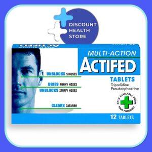 1 x Actifed Multi Action - Relive Nasal Congestion Unblocks Sinuses - 12 Tablets